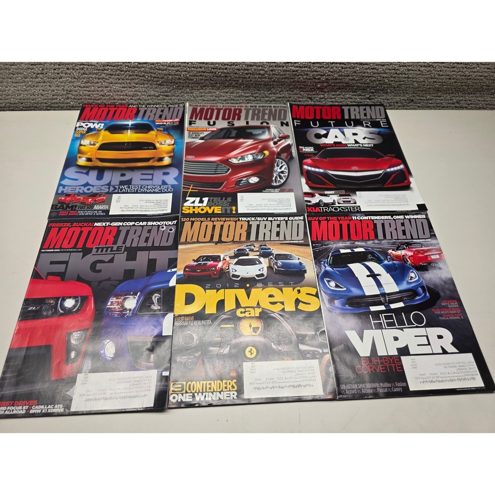 Motor Trend Magazine 2012 Lot of 6 Viper NSX Camaro‎ ZL1 Best Drivers Car Vol 64